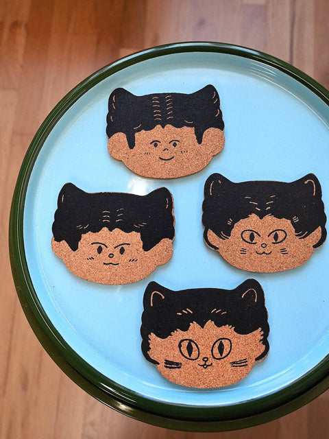 Cat Person Coaster Set