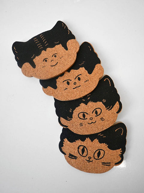 Cat Person Coaster Set