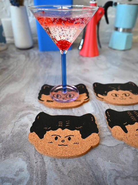 Cat Person Coaster Set