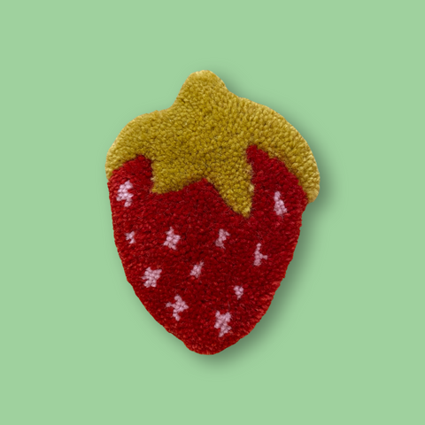 Tufted Strawberry Wall Hanging