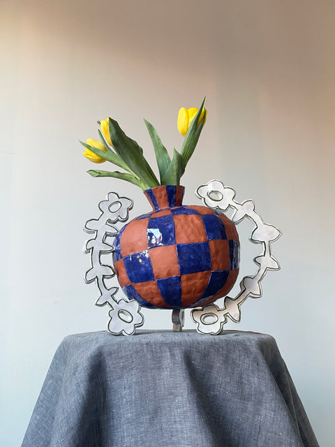 Flower Checkerboard Vase