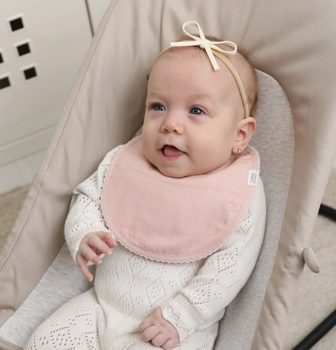 Muslin Bib Set, Blush Mini Flower