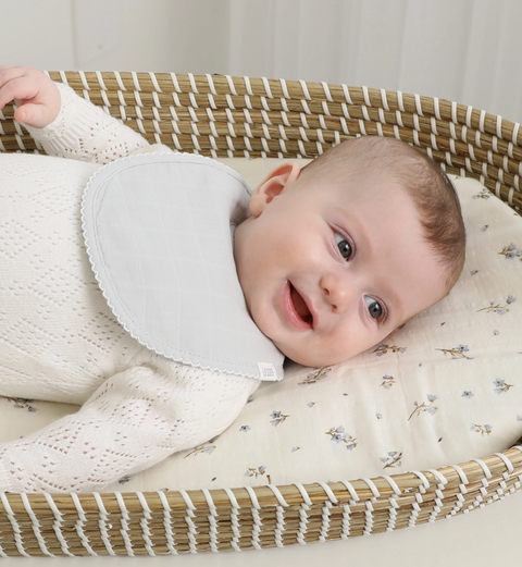 Muslin Bib Set, Sky Floral