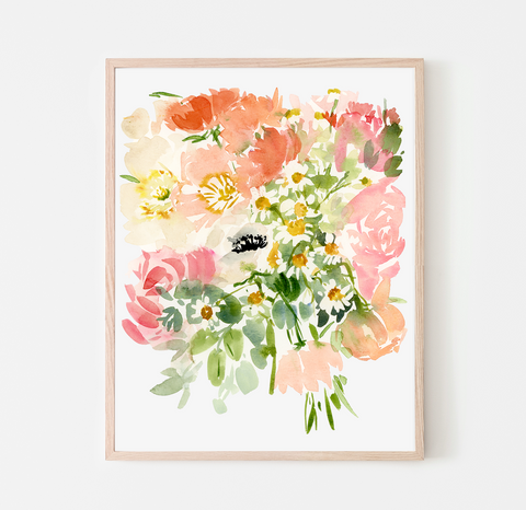 Pink Bridal Bouquet Print