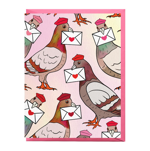 Pigeon Love Letters Card