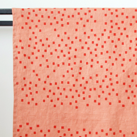 Hand Printed Napkin, Red Snippets