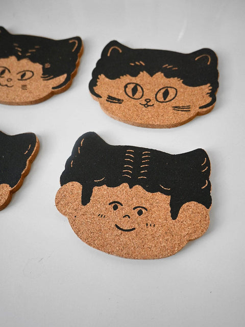 Cat Person Coaster Set