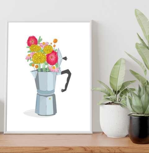 La Greca Con Flores Art Print