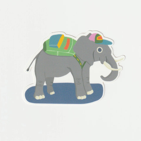 Elephant with Backpack Sticker