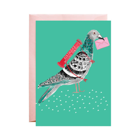 Birthday Greetings Pigeon Card