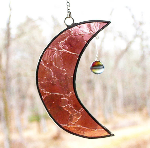 Stained Glass Crescent Moon