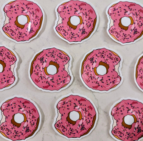 Pink Sprinkled Donut Sticker