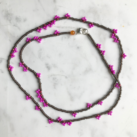 Red Bud Beaded Necklace