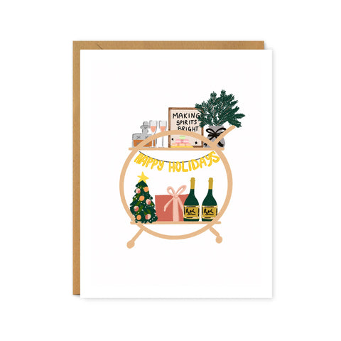 Happy Holidays Bar Cart Card