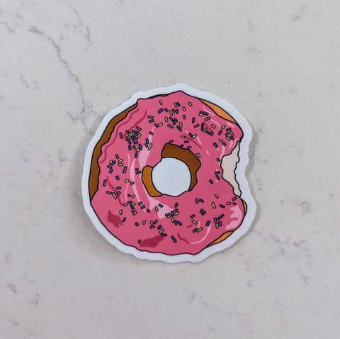 Pink Sprinkled Donut Sticker